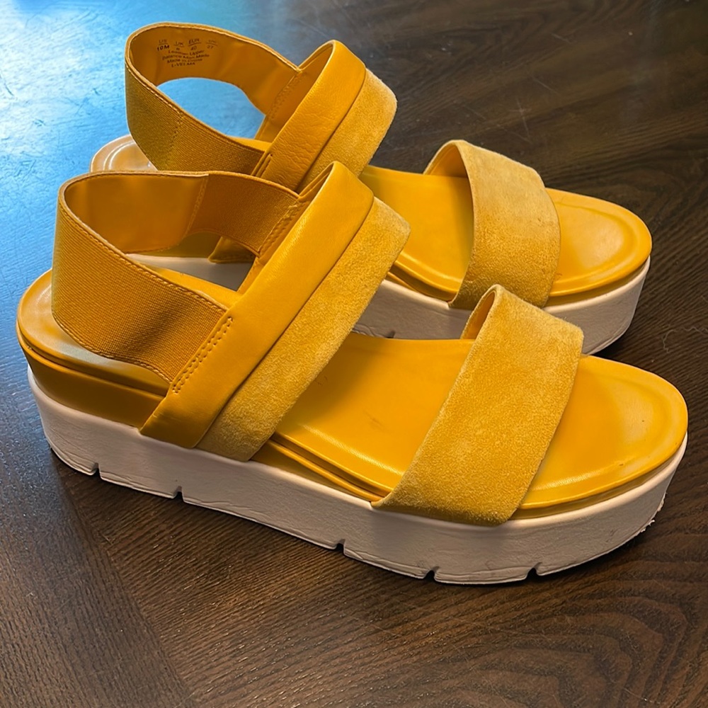 Franco Sarto Gold Yellow Platform Sandal